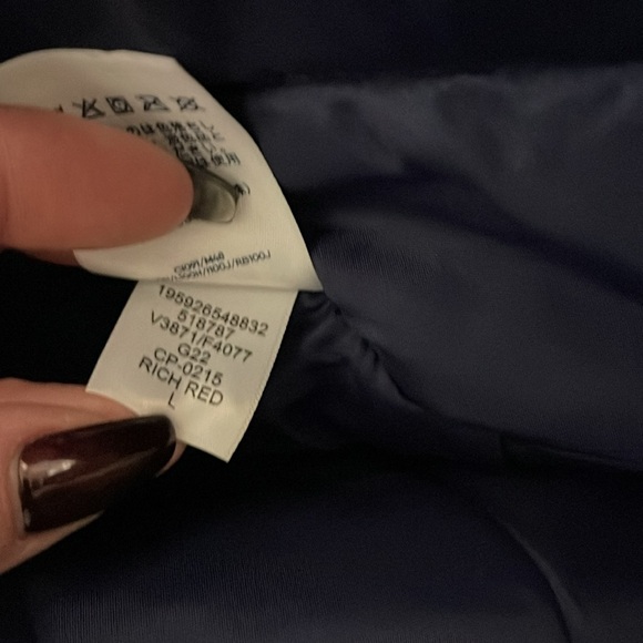 Lands' End Red Hooded Stadium Parka Coat size large - Picture 7 of 14